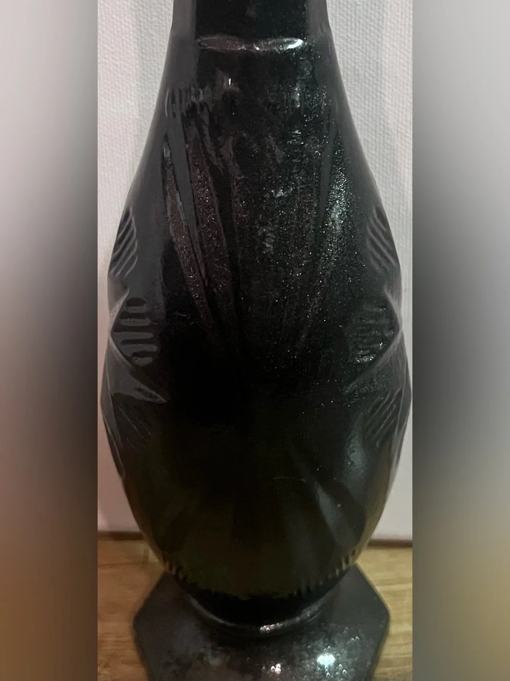 Romanian Black Decorative Glass Vase - Home Accents